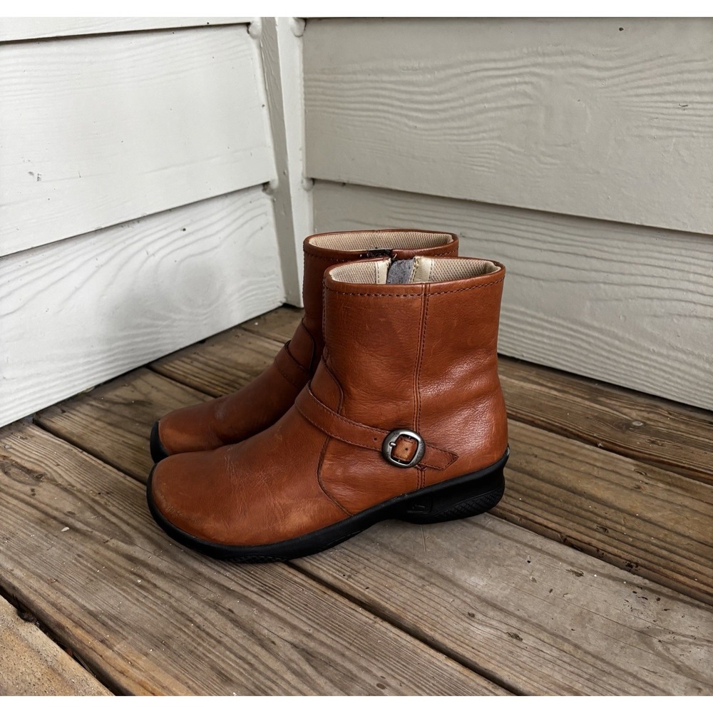 KEEN Bern Baby Bern Leather Ankle Boots Brown Side Zip Women’s US 7 EU 37.5